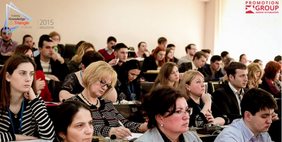 Photo 4: Participants. "Promoting the knowledge triangle in Moldova" listen to the presentations