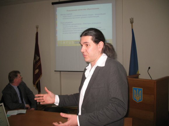 O. Kulaenkoˈs  report at the plenary meeting of the scientific and methodological conference (KNUCEA, Kharkiv)